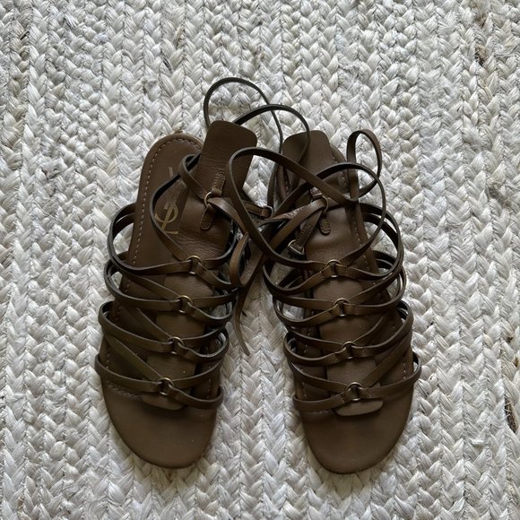 YVES SAINT LAURENT BROWN GOYA GLADIATOR SANDAL W/ BOX - Picture 6 of 8